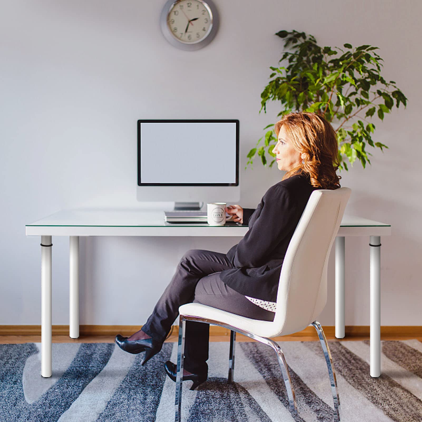 Teleskop-Tischbeine aus Metall (Schwarz) – Höhenverstellbar 71–110 cm für Schreibtisch & Tresen