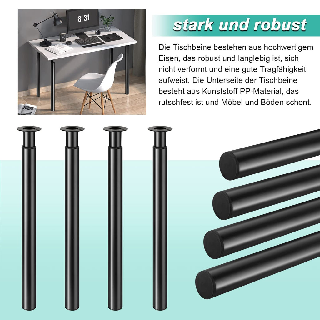 Teleskop-Tischbeine aus Metall (Schwarz) – Höhenverstellbar 71–110 cm für Schreibtisch & Tresen