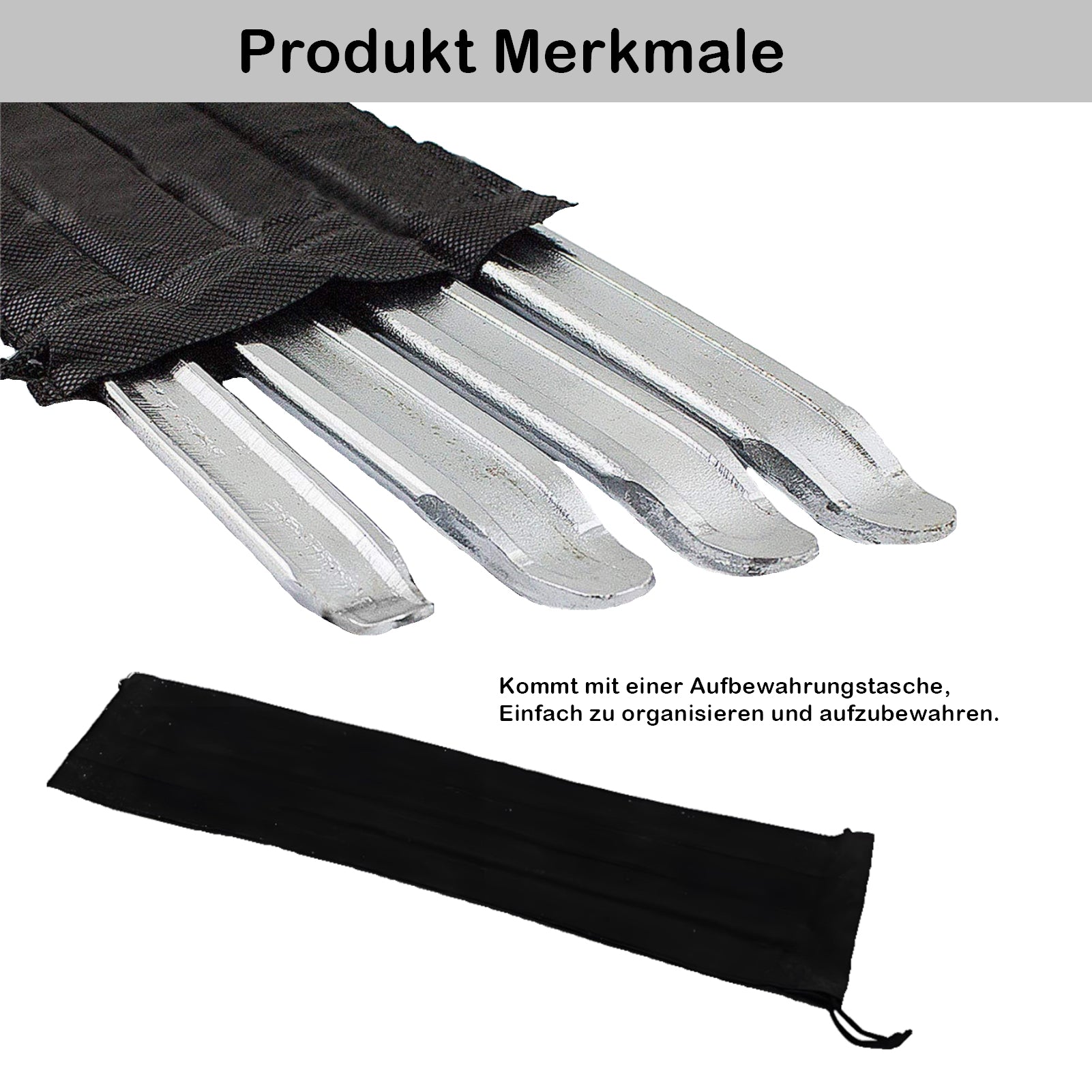 Profi-Montierhebel Set (4-teilig) – 30/40/50/60 cm Montiereisen aus robustem Manganstahl