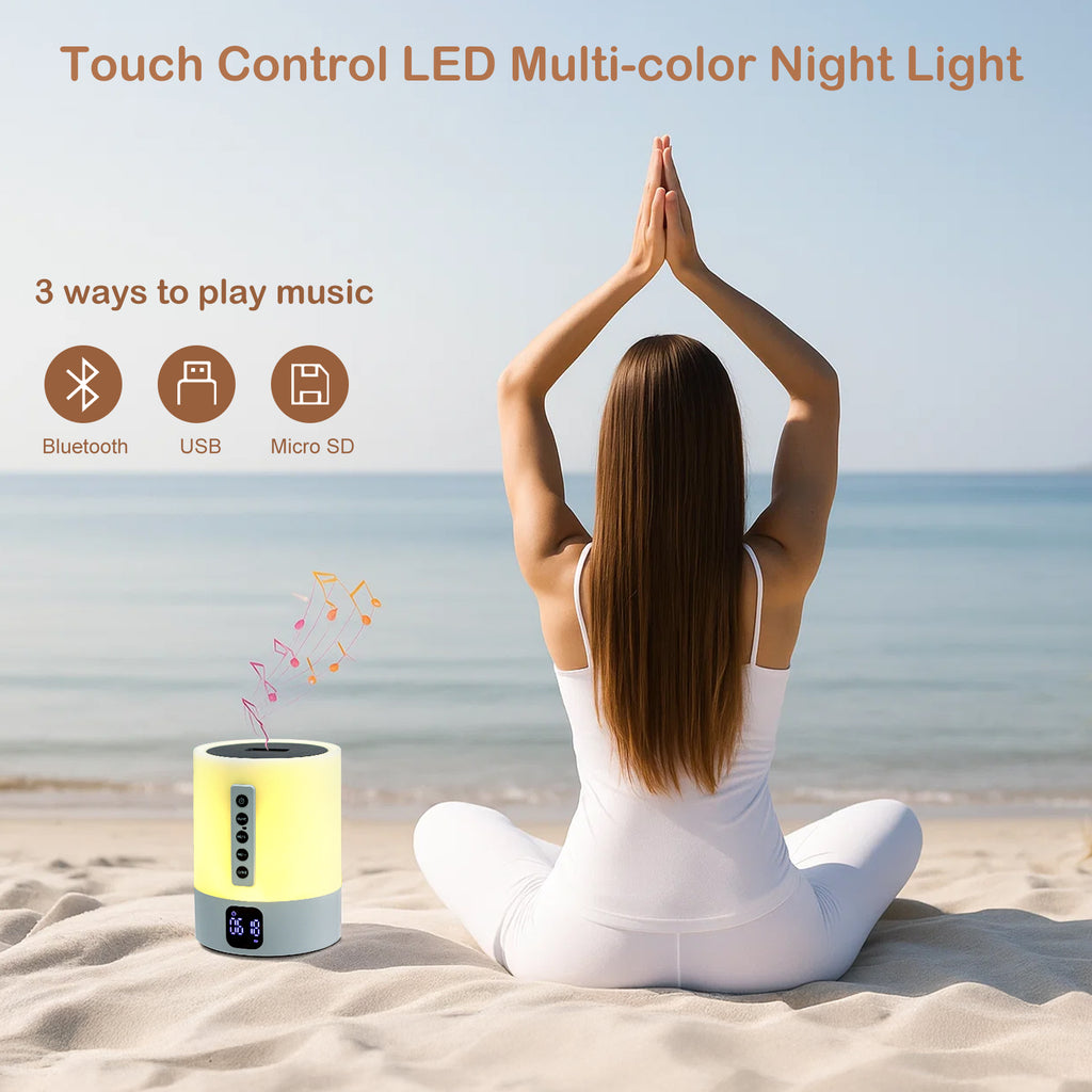 6-in-1 Smart-Nachttischlampe – Bluetooth Lautsprecher, Wecker & White Noise Machine