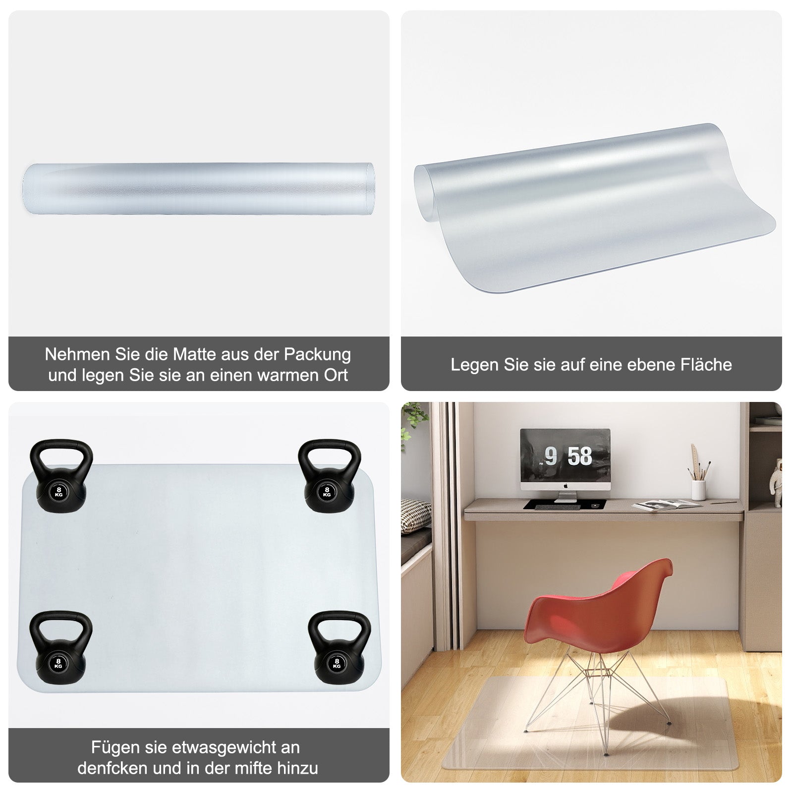 Premium Bodenschutzmatte für Bürostühle – Rutschfest & Kratzfest