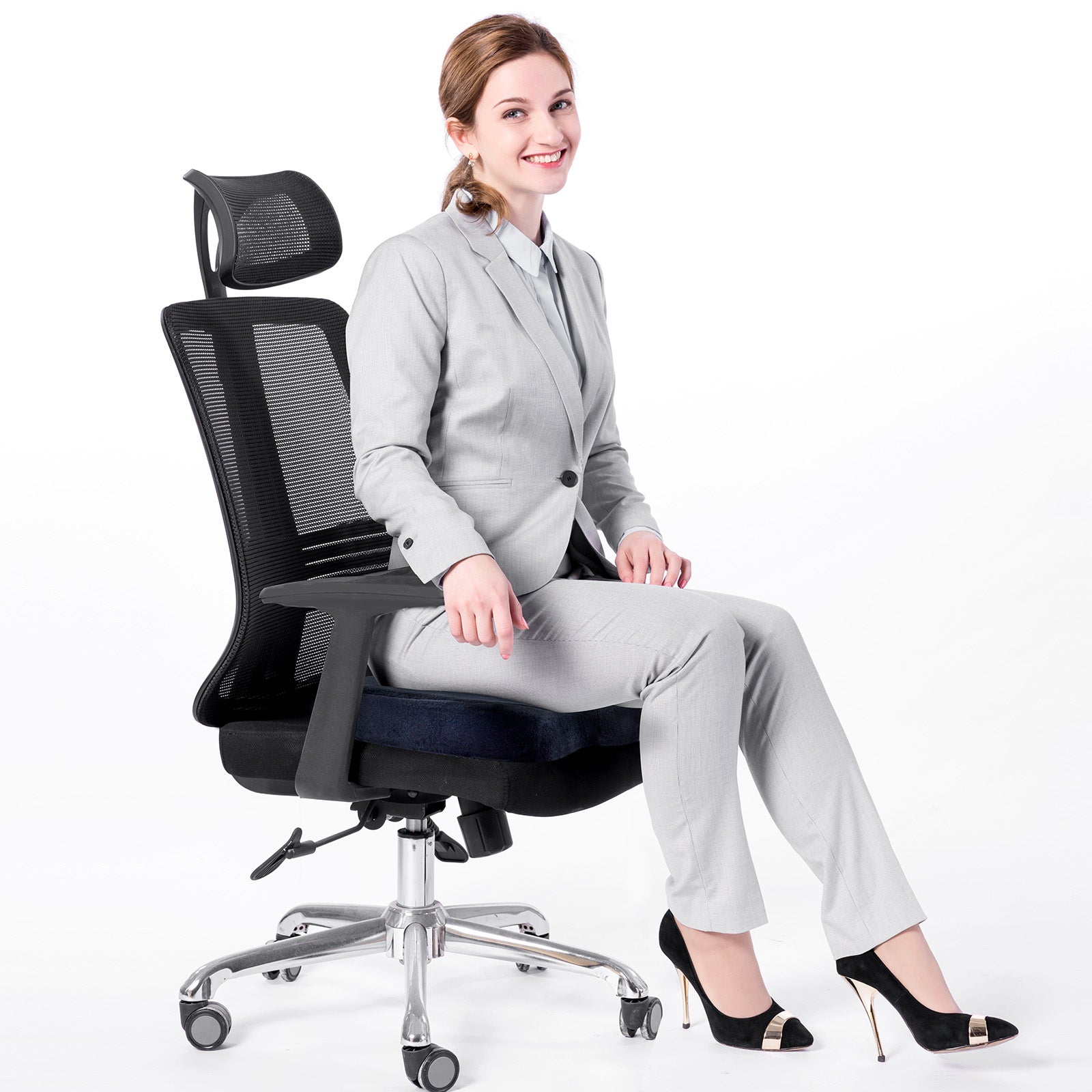 Orthopädisches Memory-Schaum Sitzkissen – Ergonomische Steißbein-Entlastung für Büro & Auto