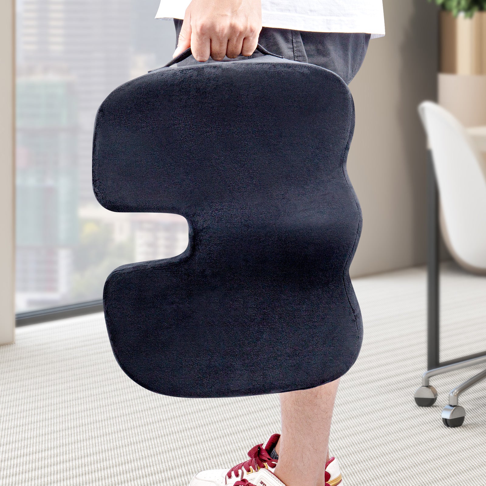 Orthopädisches Memory-Schaum Sitzkissen – Ergonomische Steißbein-Entlastung für Büro & Auto