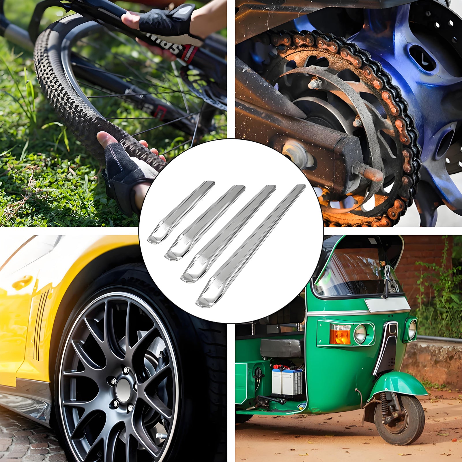 Profi-Montierhebel Set (4-teilig) – 30/40/50/60 cm Montiereisen aus robustem Manganstahl