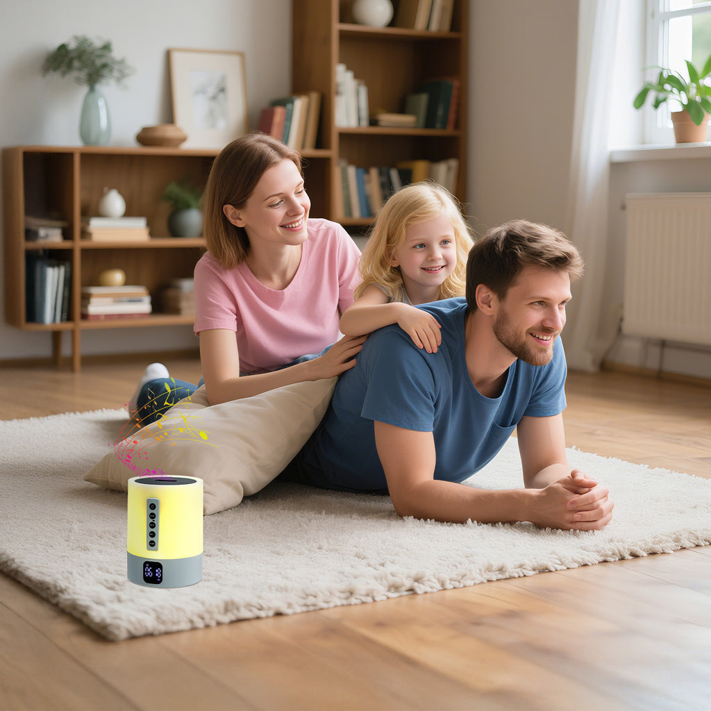 6-in-1 Smart-Nachttischlampe – Bluetooth Lautsprecher, Wecker & White Noise Machine