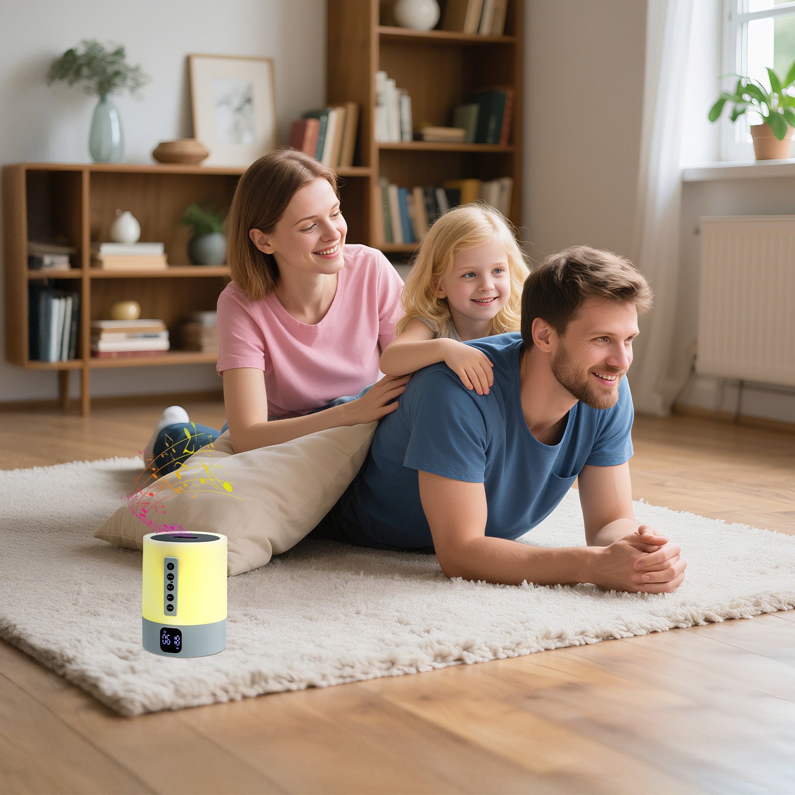 6-in-1 Smart-Nachttischlampe – Bluetooth Lautsprecher, Wecker & White Noise Machine