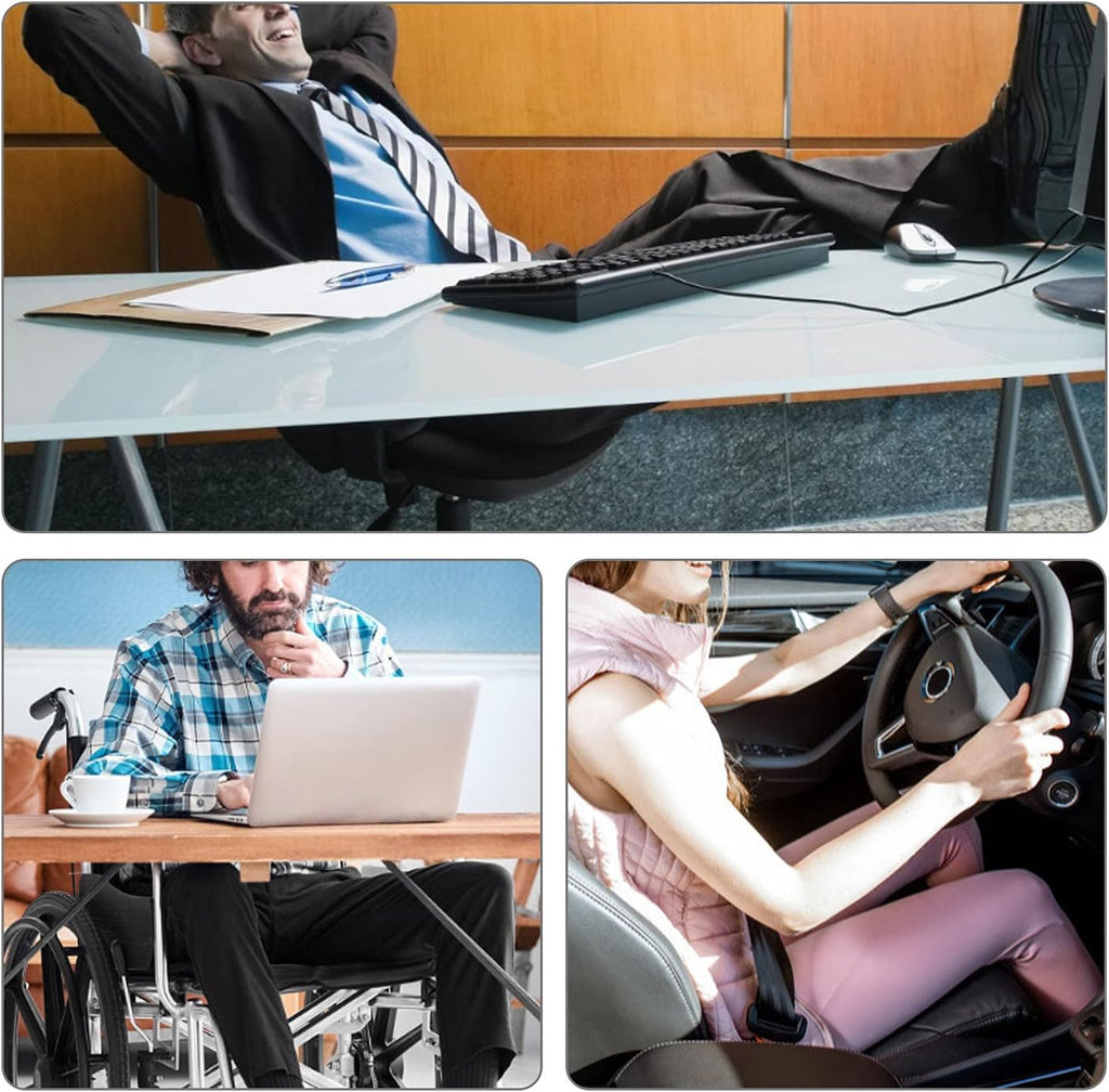 Premium Memory Schaum Autositzauflage – Ergonomisches Sitzkissen aus PU-Leder (Schwarz)