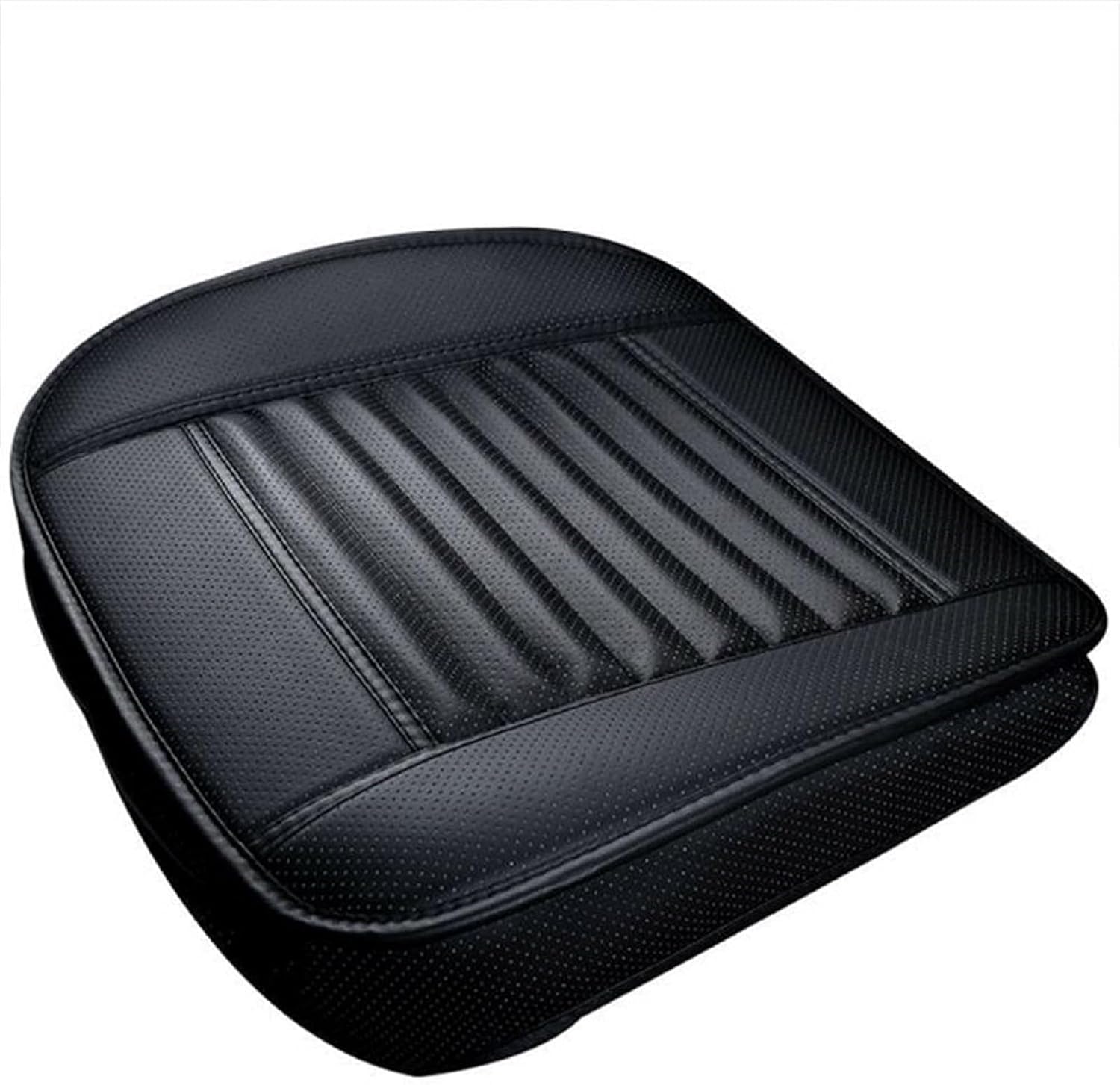 Premium Memory Schaum Autositzauflage – Ergonomisches Sitzkissen aus PU-Leder (Schwarz)