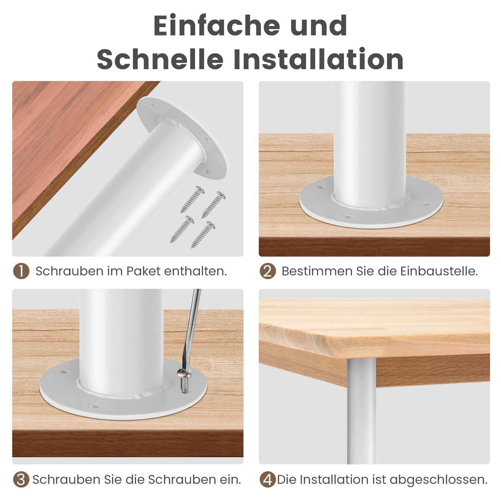 Teleskop-Tischbeine aus Metall (Schwarz) – Höhenverstellbar 71–110 cm für Schreibtisch & Tresen