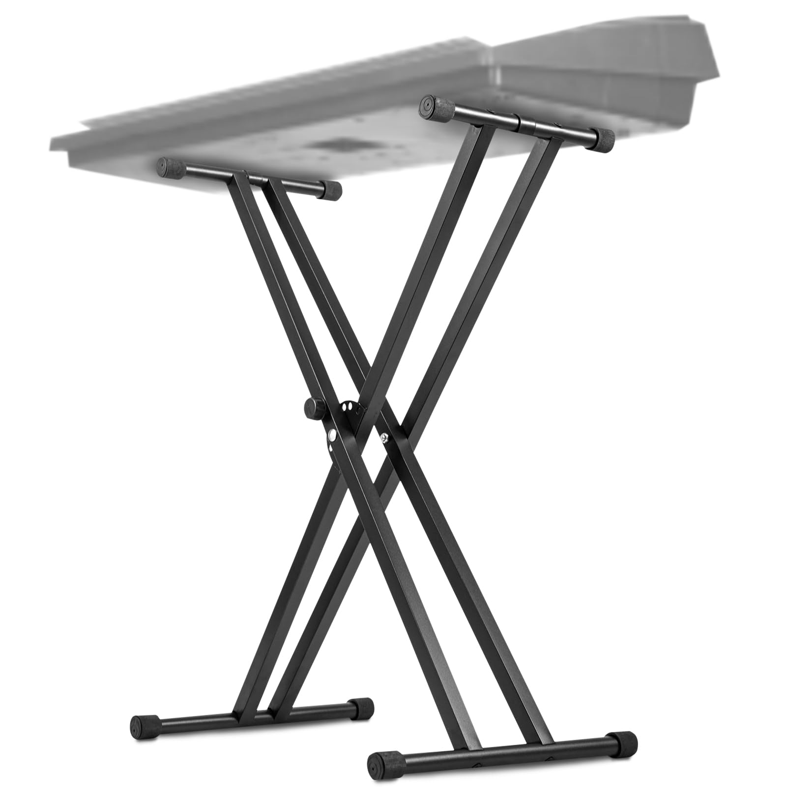 Profi Keyboardständer Doppelstrebig – Höhenverstellbar (61–98 cm) & Klappbar mit Sicherheitsriemen