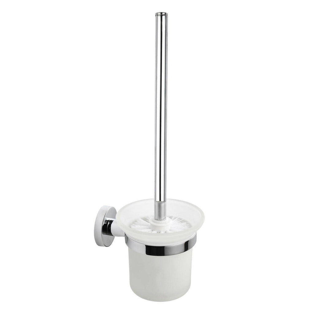 Design WC-Bürstenhalter zur Wandmontage – Edle Garnitur aus Edelstahl & Glas