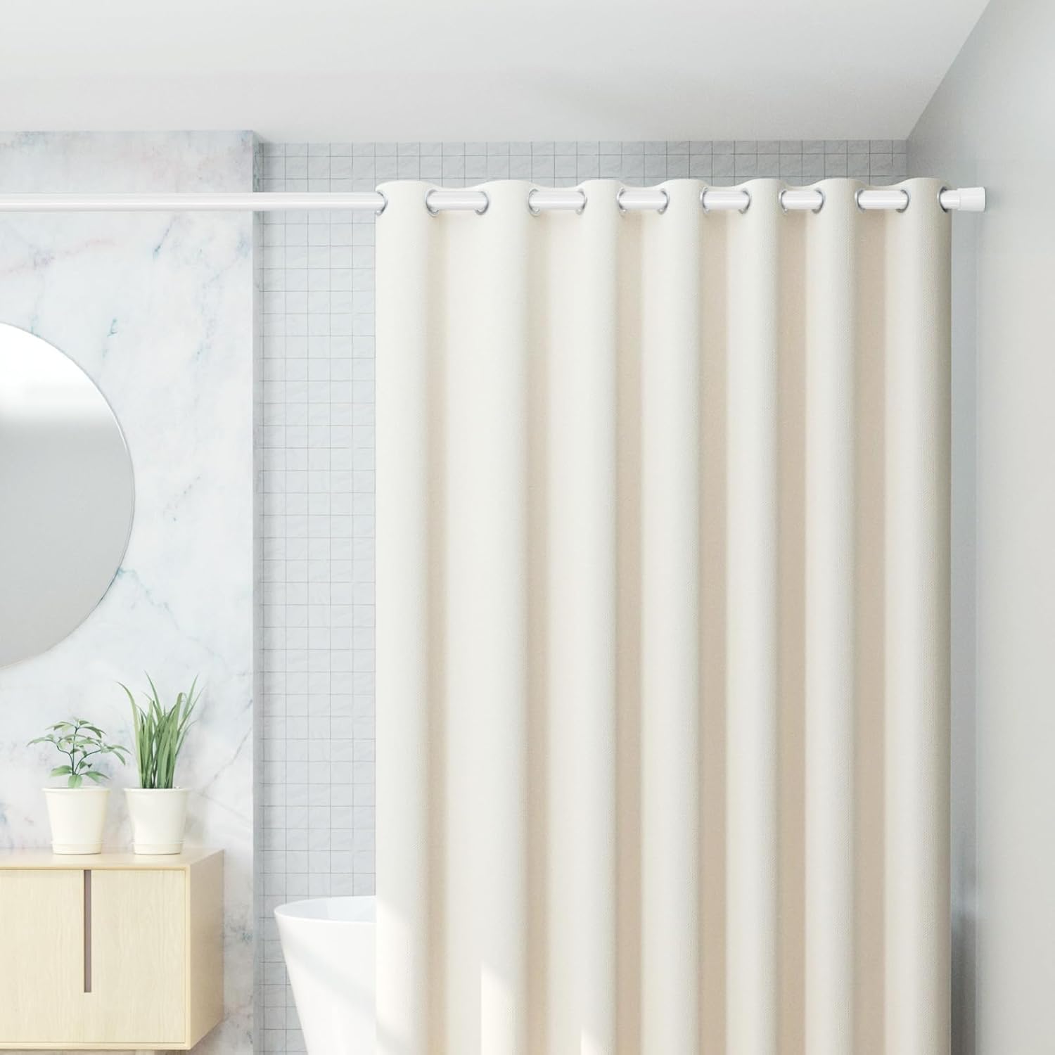 Premium Teleskopstange ohne Bohren – Vielseitige Klemmstange für Vorhänge, Dusche & Schrank