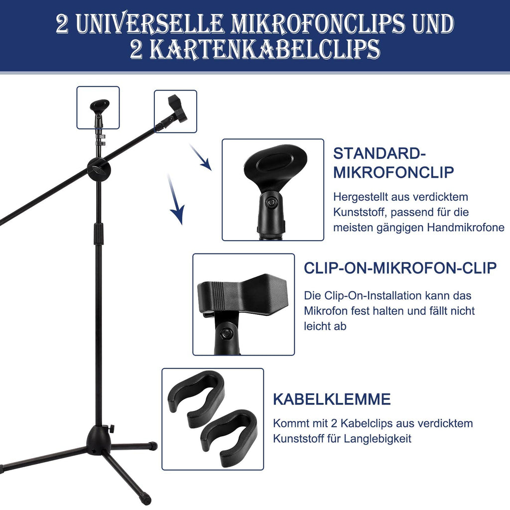 Profi 2-in-1 Mikrofonständer mit Schwenkarm – Höhenverstellbar (73–175 cm)