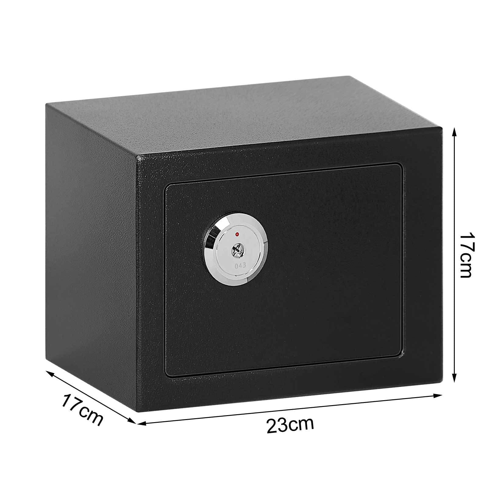 Kompakter Möbeltresor (6,4L) – Stabiler Stahltresor mit Doppelbartschloss (23 x 17 x 17 cm)