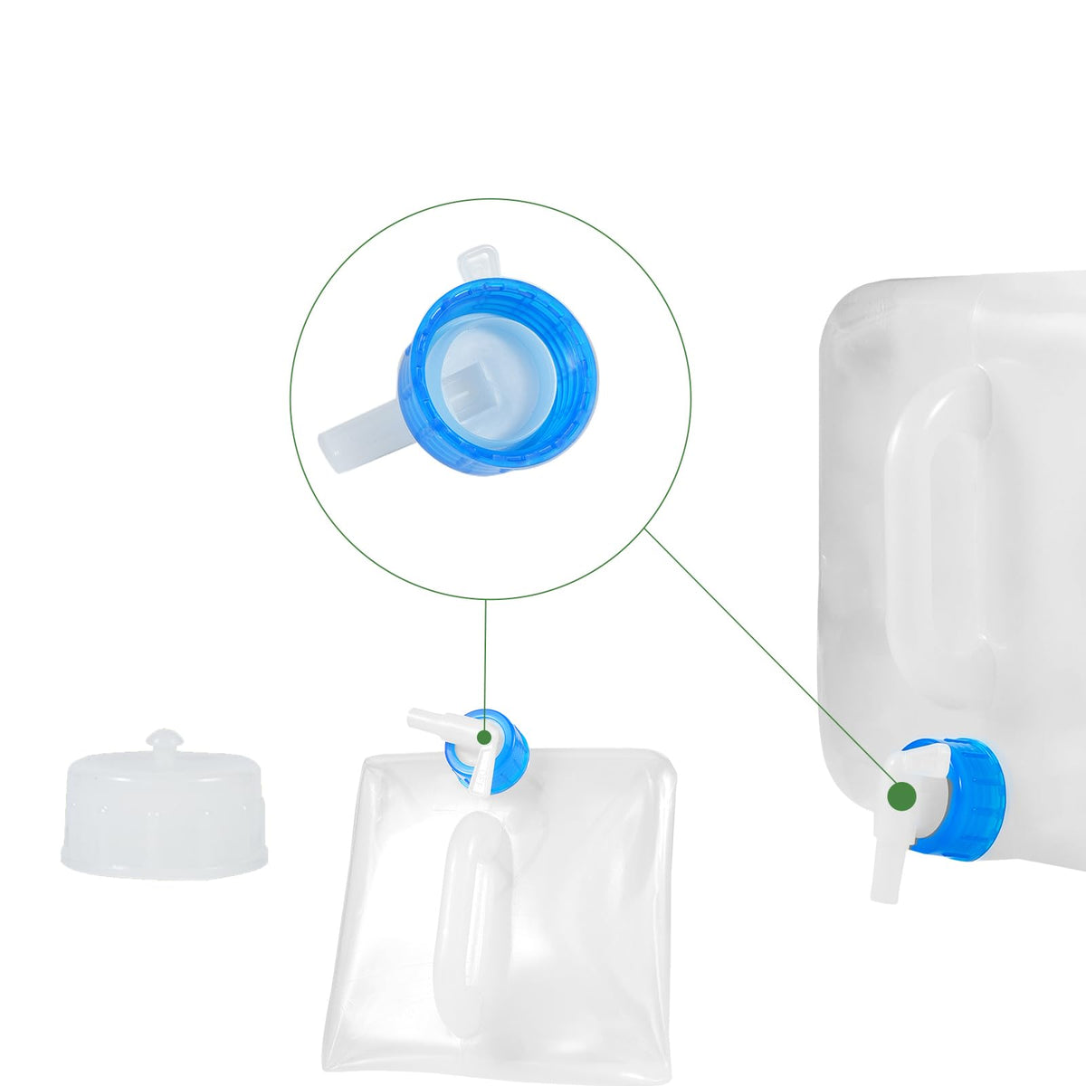 Faltbare Wasserkanister 10L mit Hahn – 3er-Set