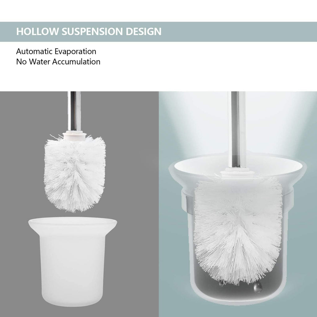 Design WC-Bürstenhalter zur Wandmontage – Edle Garnitur aus Edelstahl & Glas