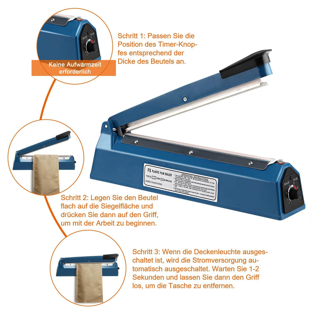Profi Impuls-Folienschweißgerät (300 mm) – Zuverlässiger Beutelverschließer für Folien & Verpackungen