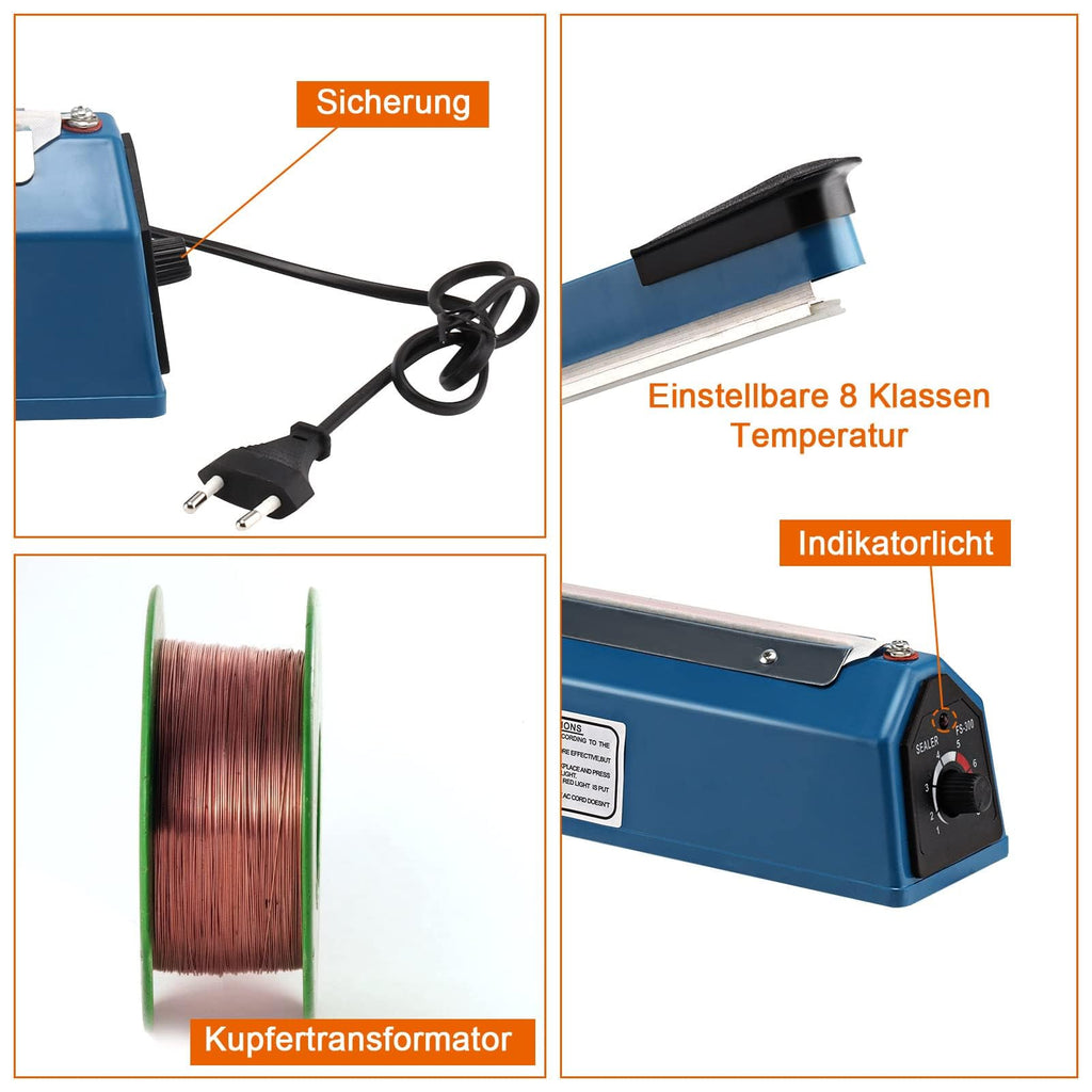 Profi Impuls-Folienschweißgerät (300 mm) – Zuverlässiger Beutelverschließer für Folien & Verpackungen